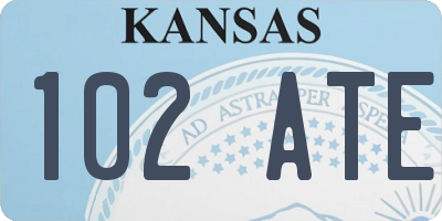 KS license plate 102ATE