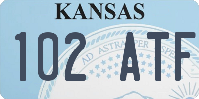 KS license plate 102ATF