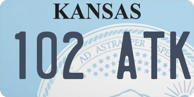 KS license plate 102ATK