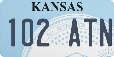 KS license plate 102ATN