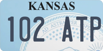 KS license plate 102ATP