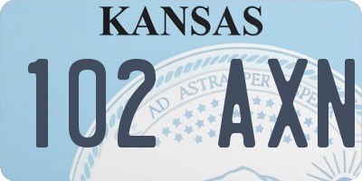 KS license plate 102AXN