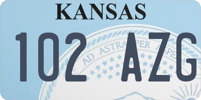 KS license plate 102AZG