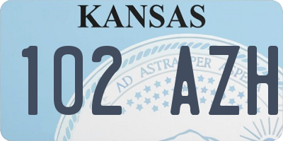 KS license plate 102AZH