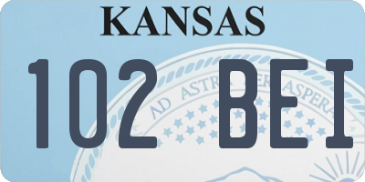 KS license plate 102BEI