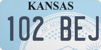 KS license plate 102BEJ