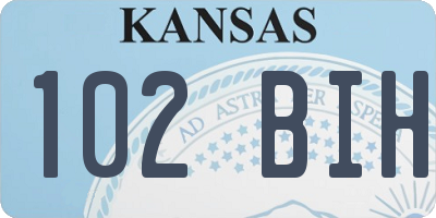 KS license plate 102BIH