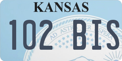 KS license plate 102BIS