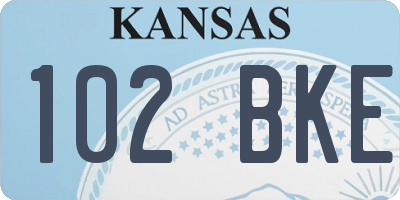KS license plate 102BKE