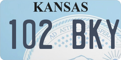 KS license plate 102BKY