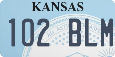 KS license plate 102BLM