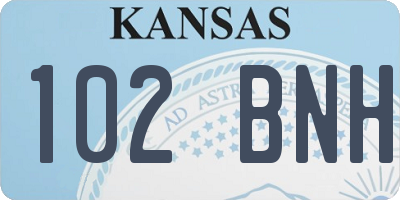 KS license plate 102BNH