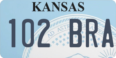 KS license plate 102BRA