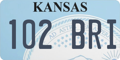 KS license plate 102BRI