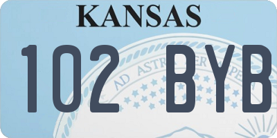 KS license plate 102BYB