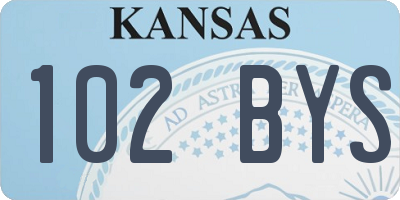 KS license plate 102BYS