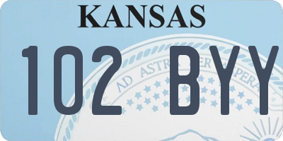 KS license plate 102BYY