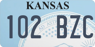 KS license plate 102BZC