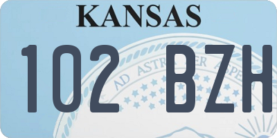 KS license plate 102BZH