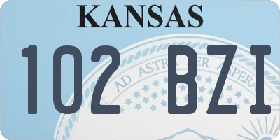 KS license plate 102BZI
