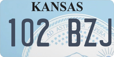 KS license plate 102BZJ