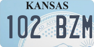 KS license plate 102BZM