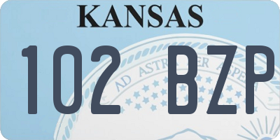 KS license plate 102BZP