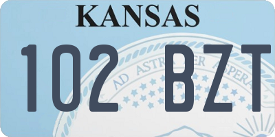 KS license plate 102BZT