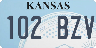 KS license plate 102BZV