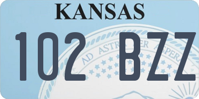 KS license plate 102BZZ