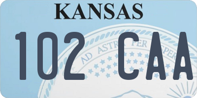 KS license plate 102CAA