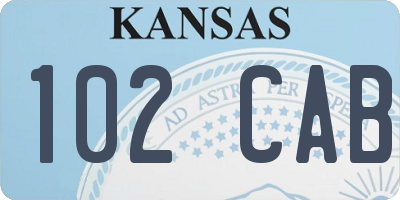 KS license plate 102CAB