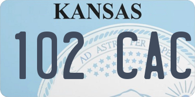 KS license plate 102CAC