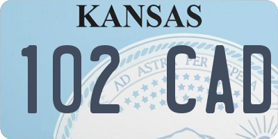 KS license plate 102CAD