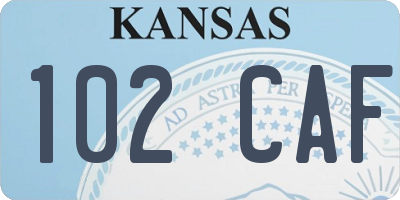 KS license plate 102CAF