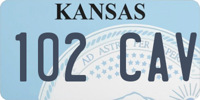 KS license plate 102CAV
