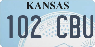 KS license plate 102CBU