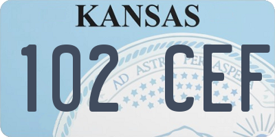 KS license plate 102CEF