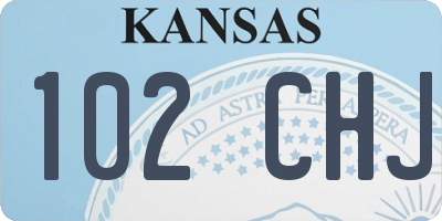 KS license plate 102CHJ