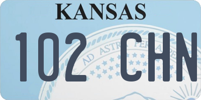 KS license plate 102CHN