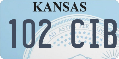 KS license plate 102CIB