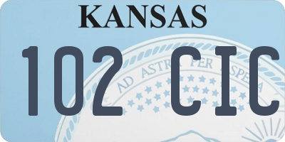 KS license plate 102CIC