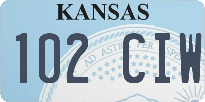 KS license plate 102CIW