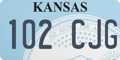KS license plate 102CJG