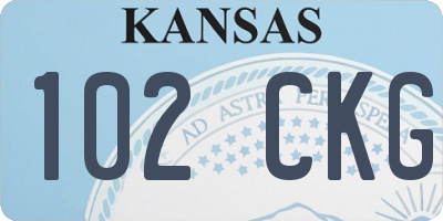 KS license plate 102CKG