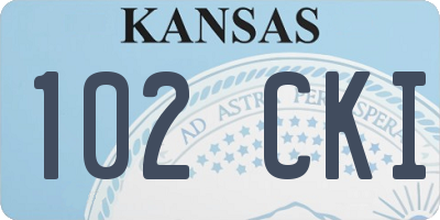 KS license plate 102CKI