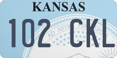 KS license plate 102CKL
