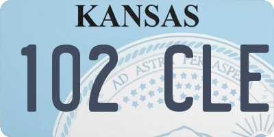 KS license plate 102CLE