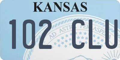 KS license plate 102CLU