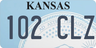 KS license plate 102CLZ